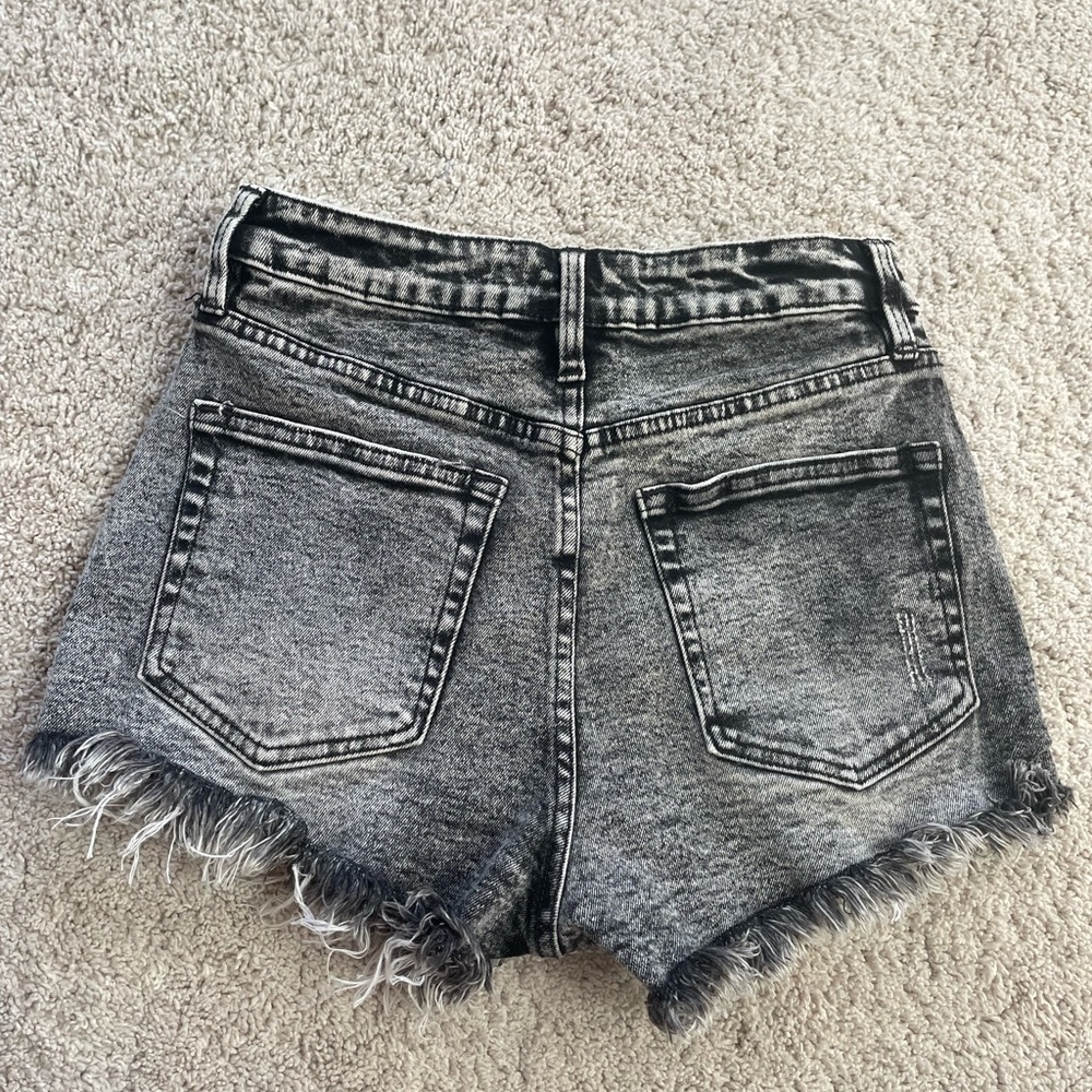 Black jean shorts